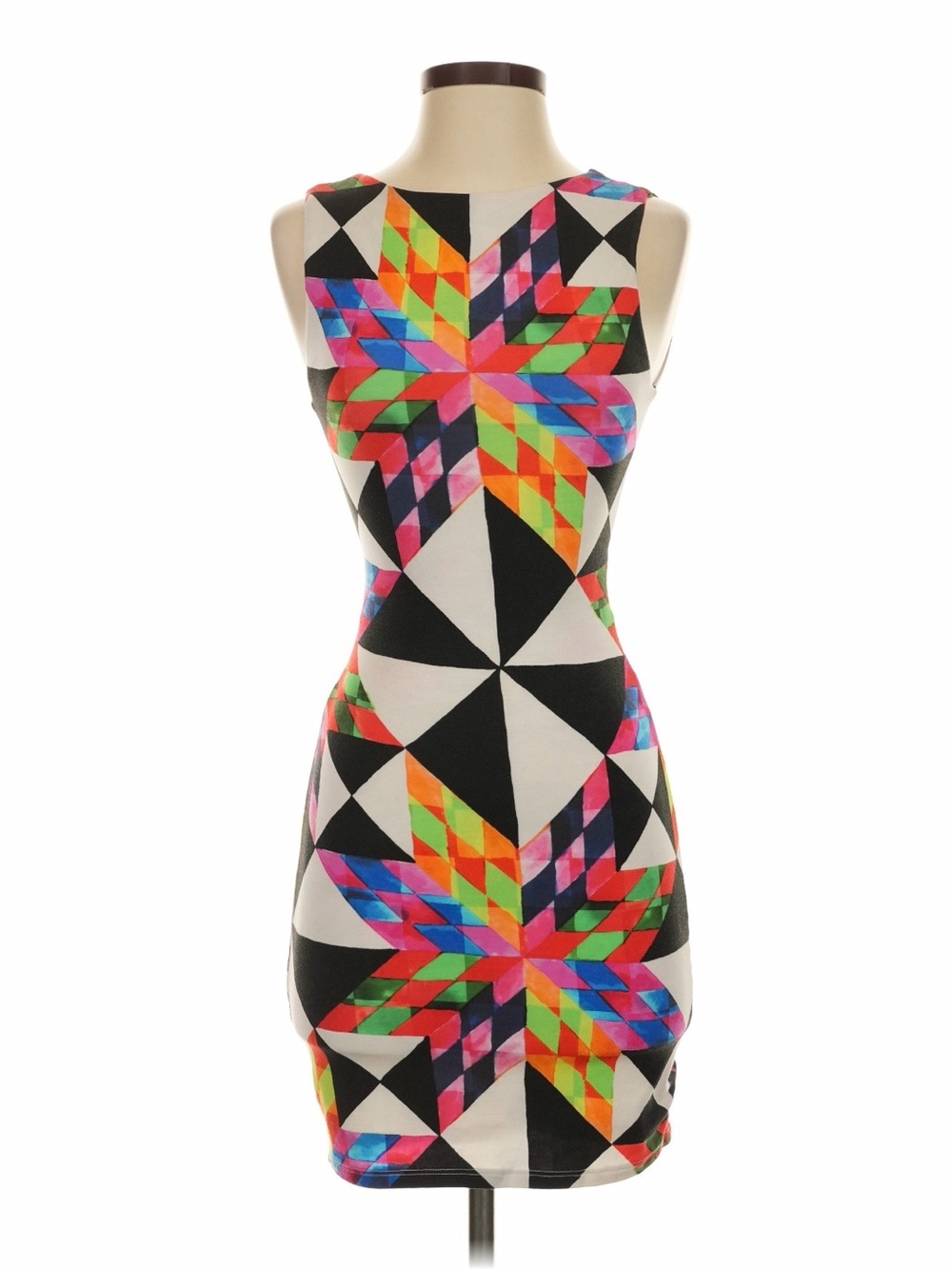 Mara Hoffman Black White Multicolor Geometric Mini Dress